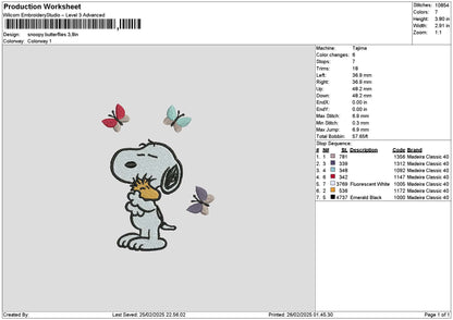 Snoopy2602 Embroidery File 6 sizes