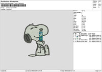 Snoopy Cayman Embroidery File 6 sizes