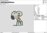 Snoopy Dunkin Embroidery File 6 sizes
