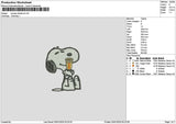 Snoopy Dunkin Embroidery File 6 sizes