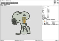 Snoopy Dunkin Embroidery File 6 sizes