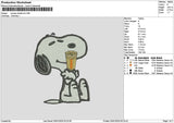 Snoopy Dunkin Embroidery File 6 sizes