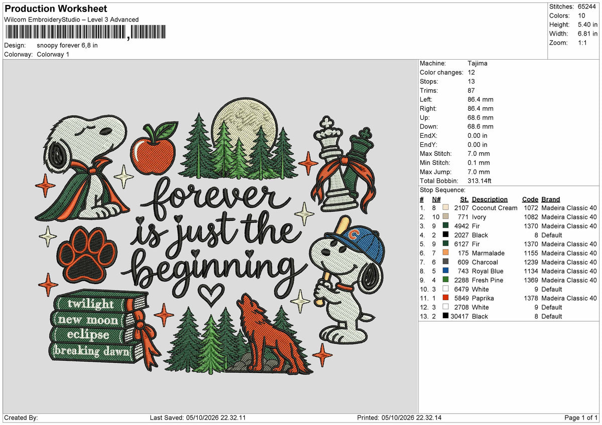 Snoopy0510 Wolf Embroidery Machine Design File 6 sizes