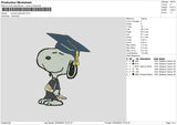 Snoopy Grduate Embroidery File 6 sizes