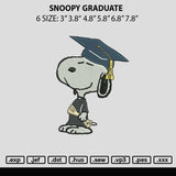 Snoopy Grduate Embroidery File 6 sizes