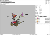 Snoopy Halloween 23 Embroidery File 6 sizes