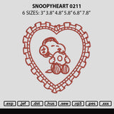 Snoopyheart 0211 Embroidery File 6 sizes