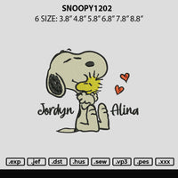 Snoopy 1202 Embroidery File 6 sizes