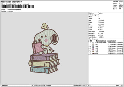 Snoopy0602 Embroidery File 6 sizes