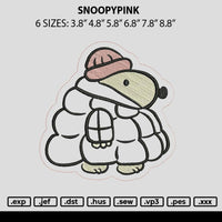 Snoopypink Embroidery File 6 sizes
