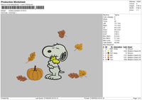 Snoopy Pumpkin Embroidery File 6 sizes