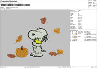 Snoopy Pumpkin Embroidery File 6 sizes