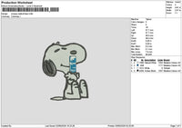 Snoopy Redbull Blue Embroidery File 6 sizes