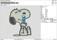 Snoopy Redbull Blue Embroidery File 6 sizes