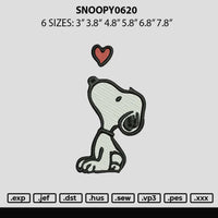 Snoopy0620 Embroidery File 6 sizes