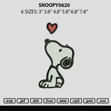 Snoopy0620 Embroidery File 6 sizes