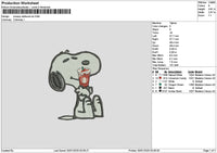 Snoopy Starbuck 02 Embroidery File 6 sizes