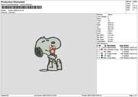 Snoopy Starbuck 02 Embroidery File 6 sizes
