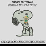 Snoopy Coffee2602 Embroidery File 6 sizes