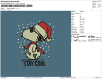 Snoopy Stay Cool Embroidery File 4 size