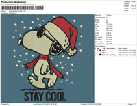 Snoopy Stay Cool Embroidery File 4 size