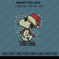 Snoopy Stay Cool Embroidery File 4 size