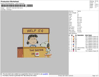 Snoopy The Doctor Embroidery File 4 size