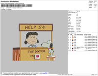 Snoopy The Doctor Embroidery File 4 size