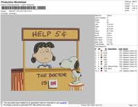 Snoopy The Doctor Embroidery File 4 size