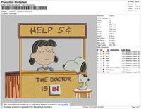 Snoopy The Doctor Embroidery File 4 size