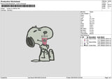 Snoopy Cafecito Embroidery File 6 sizes