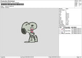 Snoopy Cafecito Embroidery File 6 sizes