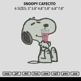 Snoopy Cafecito Embroidery File 6 sizes