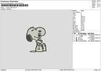 Snoopy White Claw Embroidery File 6 sizes