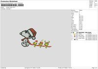 Snoopy Xmas Embroidery File 6 sizes