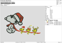 Snoopy Xmas Embroidery File 6 sizes