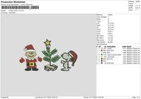 Snoopy Xmas V2 Embroidery File 6 sizes