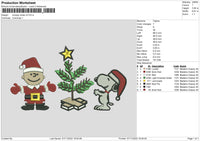 Snoopy Xmas V2 Embroidery File 6 sizes