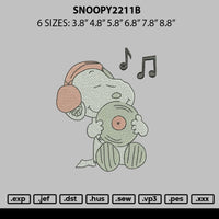 Snoopy2211b Embroidery File 6 sizes