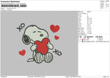 Snoopy Love Embroidery File 4 Size