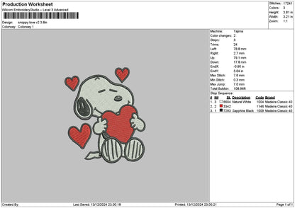 Snoopyheart1312a Embroidery File 6 sizes