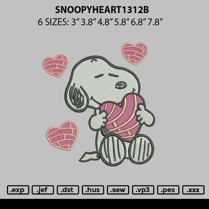 Snoopyheart1312b Embroidery File 6 sizes