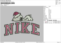 Snoopy Nike Embroidery File 4 size