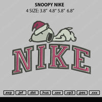 Snoopy Nike Embroidery File 4 size