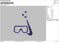 Snorkel Swoosh Embroidery File 5 sizes
