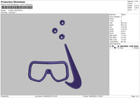 Snorkel Swoosh Embroidery File 5 sizes