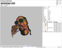 Snoop Dog Embroidery File 4 size