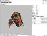 Snoop Dog Embroidery File 4 size