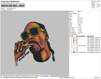Snoop Dog Embroidery File 4 size