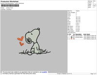 Snoopy Embroidery File 4 size